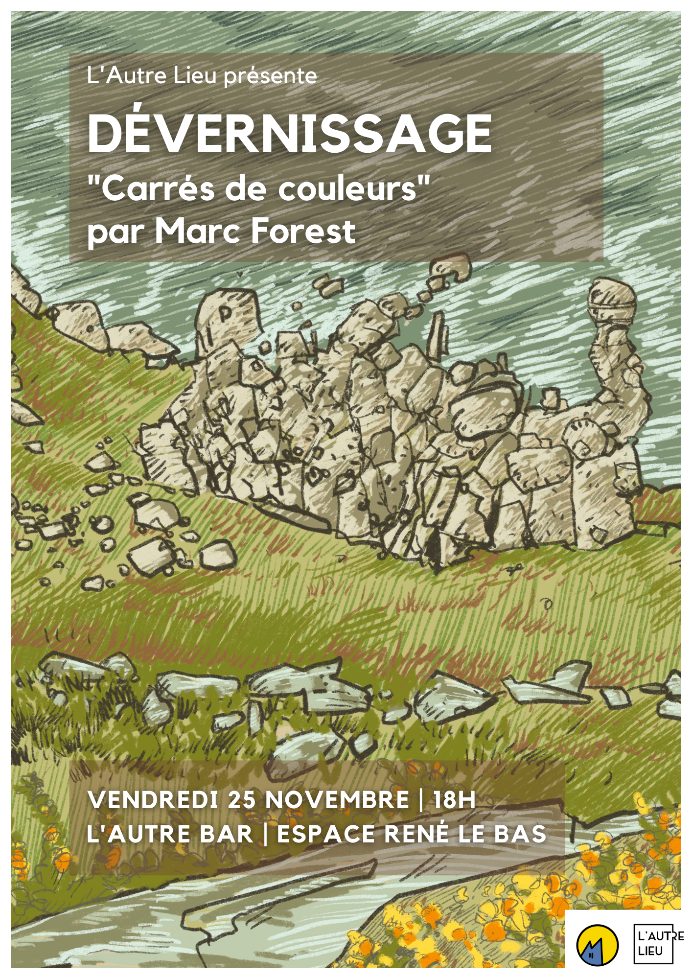 Dévernissage Carrés de Couleurs par Marc Forest | L'Autre Bar