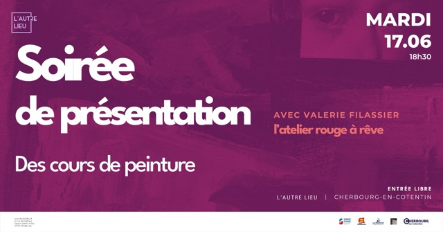🎨 L'Atelier Rouge à Rêve de Valérie Filassier arrive à L'Autre Lieu ! C’est une belle nouvelle pour tous les amateurs d’art et de créativité : Valérie Filassier, artiste passionnée et pédagogue inspirante, installe son atelier de peinture à L’Autre Lieu dès la rentrée de septembre. Pour fêter cette installation et vous donner un avant-goût de son univers, Valérie vous invite à une rencontre conviviale le lundi 17 juin à 18h30.