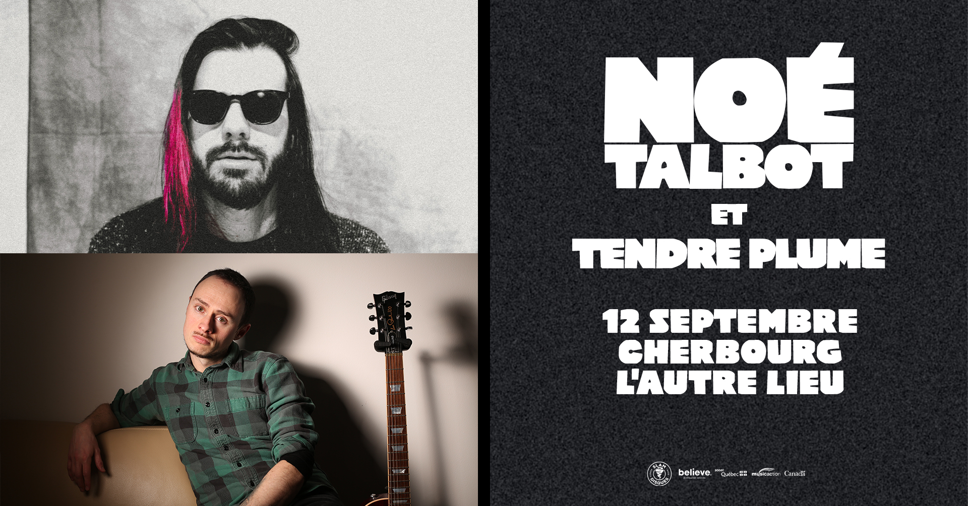 🗓️Rendez-vous le vendredi 12 septembre pour un concert événement de Noé Talbot avec une première partie de Tendre Plume dans le bar de L’Autre Lieu.