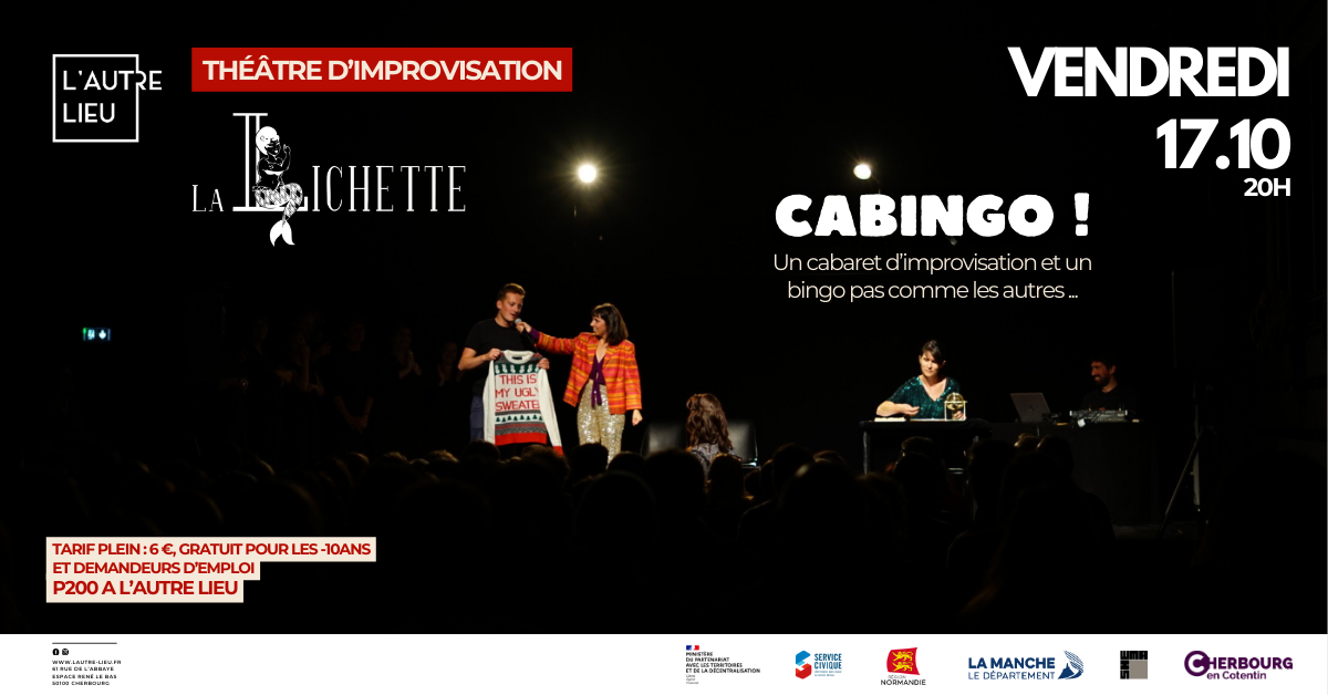 🗓️À vos agendas ! Nous vous donnons rendez-vous le vendredi 17 octobre pour la reprise des représentations de la compagnie La Lichette dans le plateau P200 à L’Autre Lieu, dans l’Espace René Le Bas à Cherbourg-en-Cotentin !
