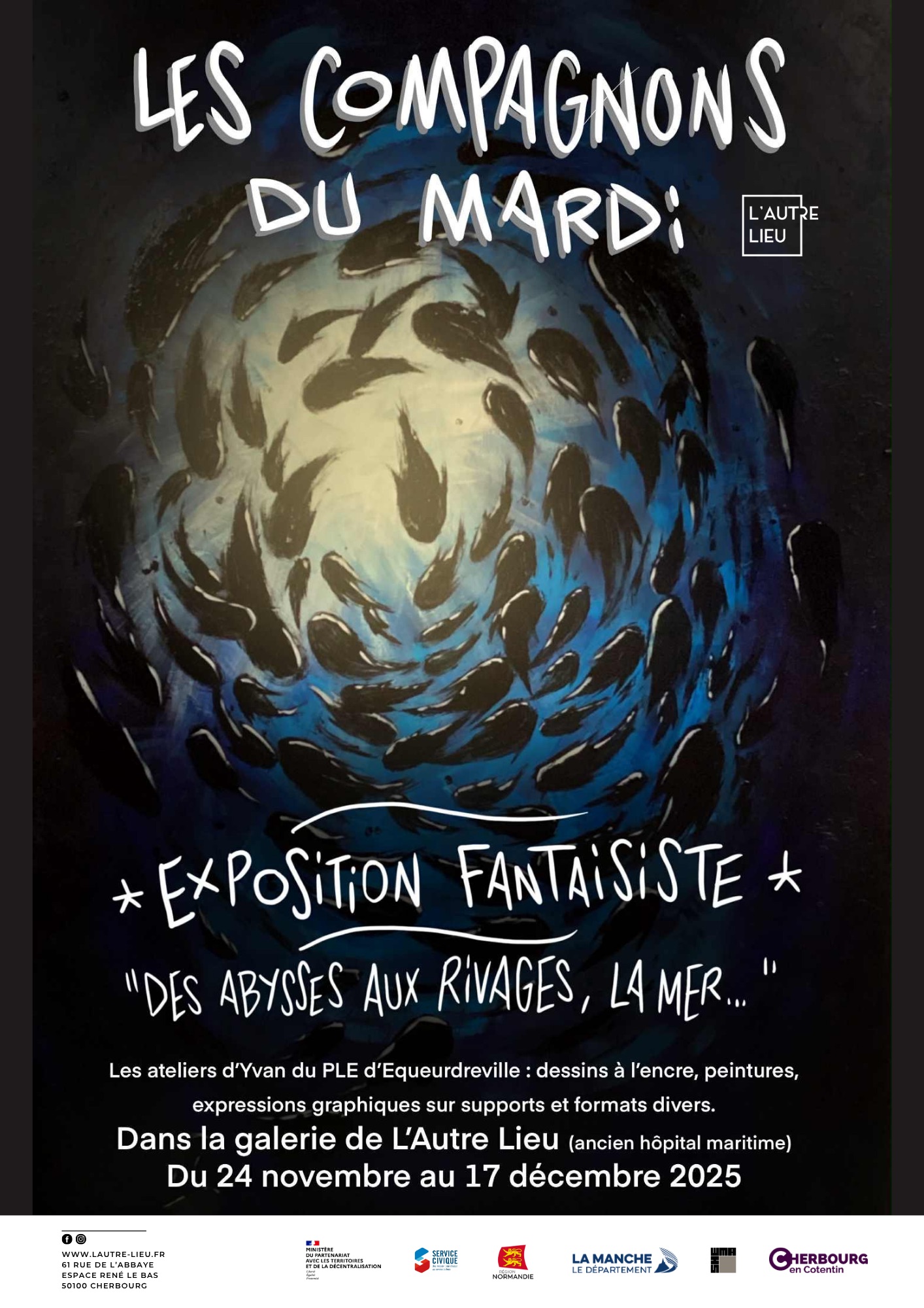 🗓️Nous vous donnons rendez-vous du 24 novembre au 17 décembre dans la galerie vitrée de L’Autre Lieu pour venir admirer l’exposition des ateliers d’Yvan (du PLE d’Equeurdreville) dans l’Espace René Le Bas à Cherbourg-en-Cotentin !