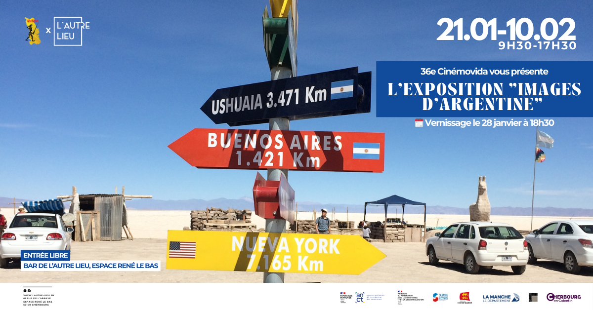 🗓️Nous vous donnons rendez-vous à partir du 21 janvier jusqu’au 10 février de 9h30 à 17h30 pour découvrir l’exposition “Images d’Argentine” dans le cadre de la 36e édition du festival Cinémovida par l’association Mancha dans le bar de L’Autre Lieu.