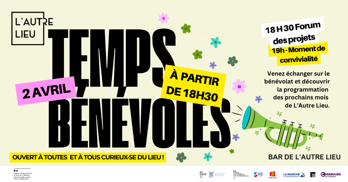 Bonjour tout le monde ! Le prochain temps bénévoles aura lieu le 2 avril à partir de 18h30.