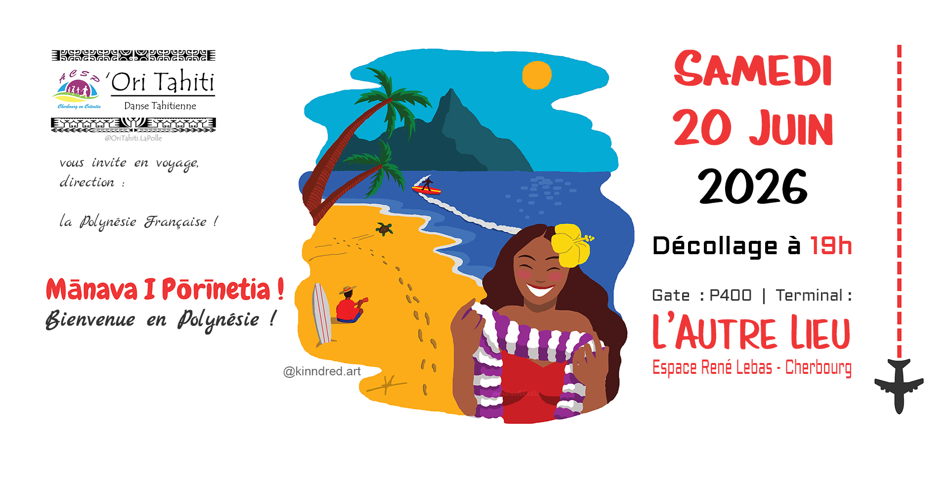 🗓️ Rendez-vous le samedi 20 juin au P400 à L'Autre Lieu avec la section Danse Tahitienne de l'Association Culturelle & Sportive de la Polle pour découvrir la Polynésie au travers de ses danses et chants.