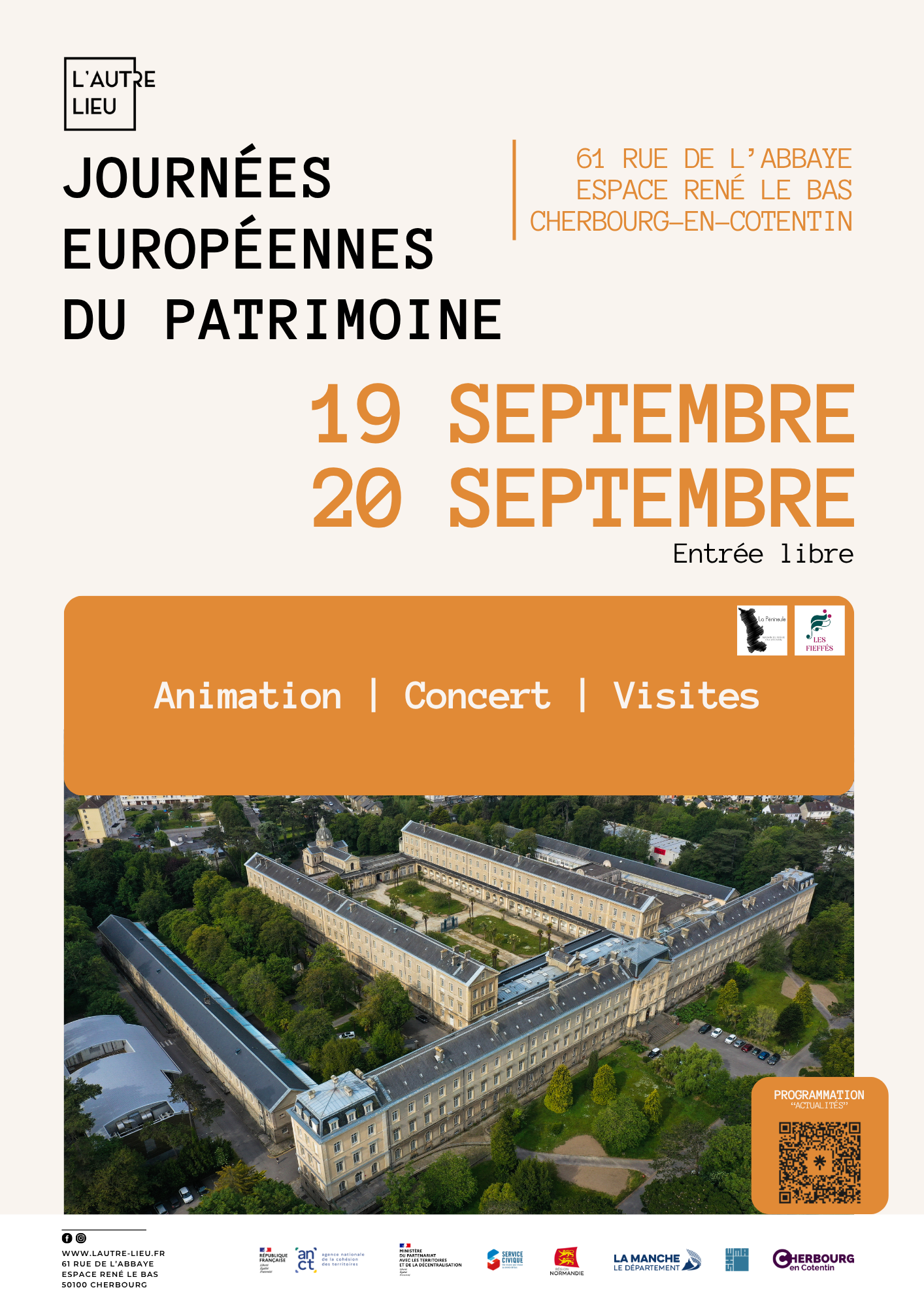 🗓️ À vos agendas ! Nous vous donnons rendez-vous le week-end du 19 au 20 septembre 2026 pour les Journées Européennes du Patrimoine 2026 dans l’Espace René Le Bas à Cherbourg-en-Cotentin.