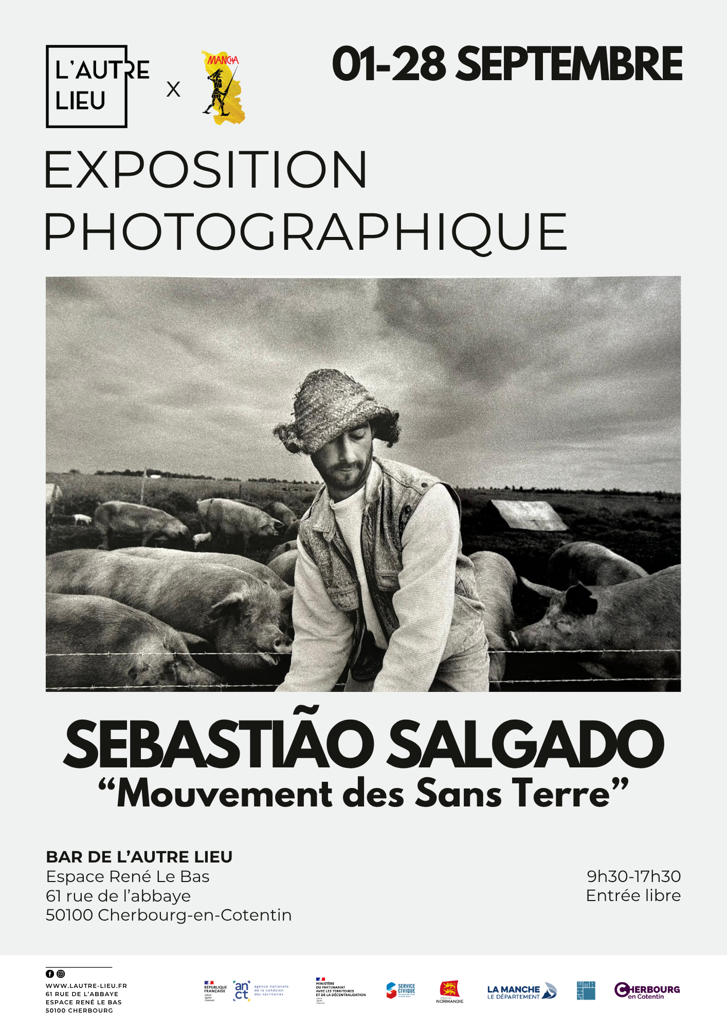 🗓️Rendez-vous dans le bar de L’Autre Lieu du 1er au 28 septembre de 9h30 à 17h30 (hors week-ends) pour venir admirer les photographies de Sebastião Salgado le “Mouvement des Sans Terre”.