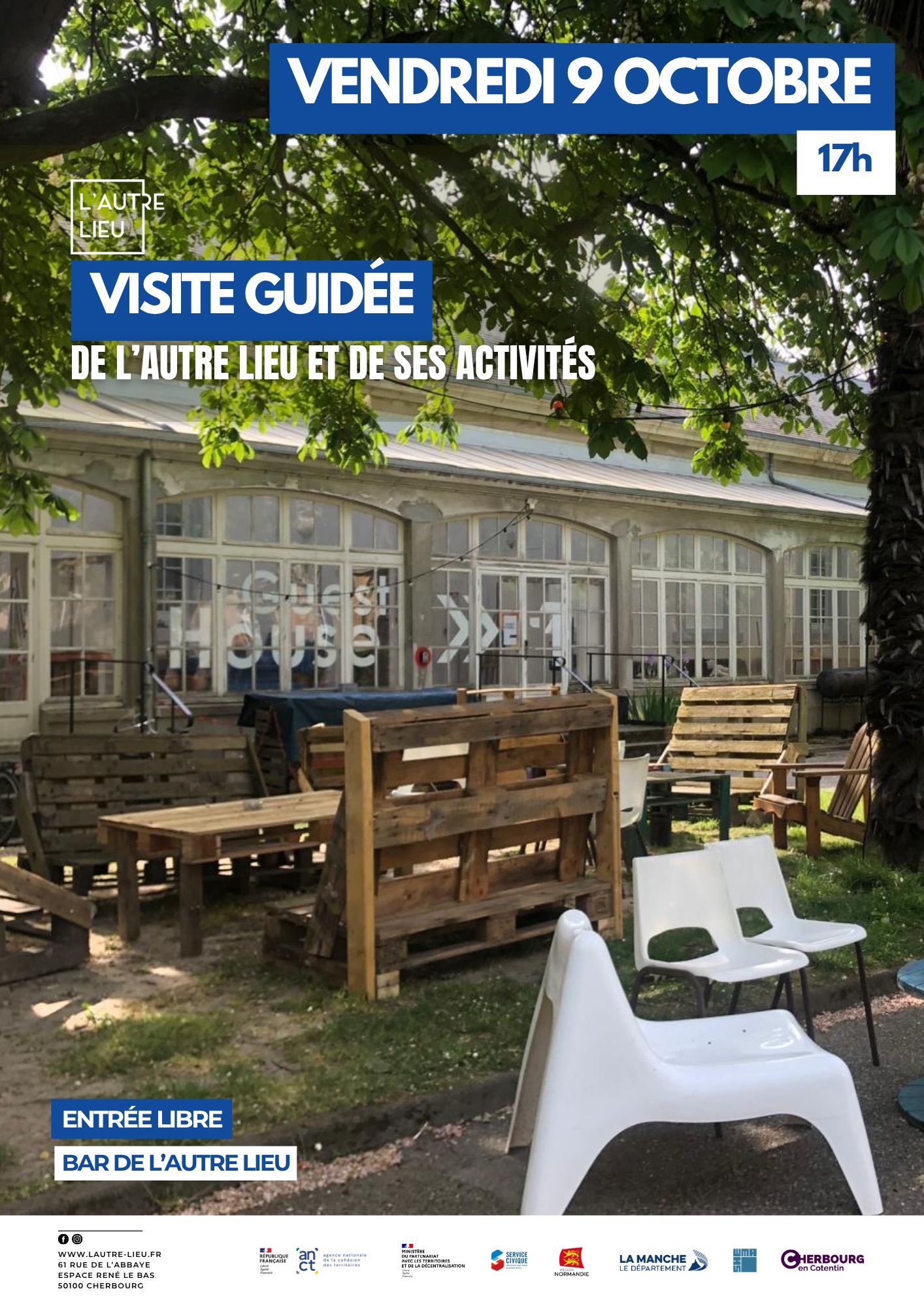 🗓️ Rendez-vous le vendredi 9 octobre à 17h dans le bar de L’Autre Lieu pour une visite guidée de L’Autre Lieu et de ses espaces.